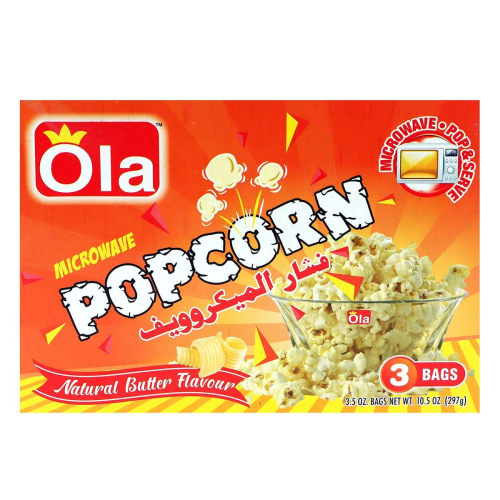 Ola Popcorn Butter Flav. 297Gm 3'S