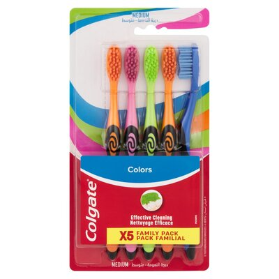 Colgate Colors Family Pack Medium Toothbrush 5'S