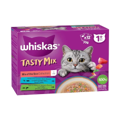 Whiskas Tasy Mix Kitten Mix Of Sea In Jelly 70Gm 2Flav.