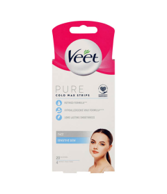 Veet Pure Face Wax Strips 20'S H/Remover